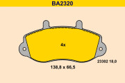 BA2320 Sada brzdových destiček, kotoučová brzda BARUM