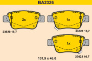 BA2326 Sada brzdových destiček, kotoučová brzda BARUM