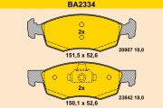 BA2334 Sada brzdových destiček, kotoučová brzda BARUM