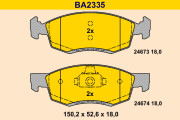 BA2335 Sada brzdových destiček, kotoučová brzda BARUM