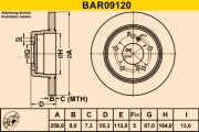 BAR09120 Brzdový kotouč BARUM