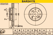 BAR24170 Brzdový kotouč BARUM