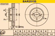 BAR25155 Brzdový kotouč BARUM