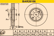 BAR26106 Brzdový kotouč BARUM