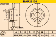 BAR28104 Brzdový kotouč BARUM