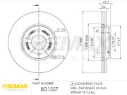 BD-1557 Brzdový kotouč Premium Black High Carbon + FREMAX