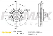 BD-2064 Brzdový kotouč Premium Black High Carbon + FREMAX