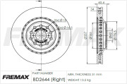 BD-2644 Brzdový kotouč Premium Black High Carbon + FREMAX