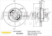 BD-2894 Brzdový kotouč Premium Black High Carbon + FREMAX