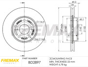 BD-2897 Brzdový kotouč Premium Black High Carbon + FREMAX