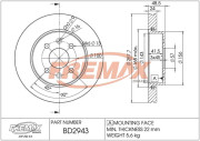 BD-2943 Brzdový kotouč Premium Black High Carbon + FREMAX