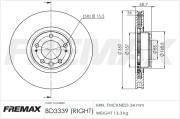 BD-3339 Brzdový kotouč Premium Black High Carbon + FREMAX