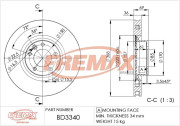 BD-3340 Brzdový kotouč Premium Black High Carbon + FREMAX