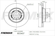 BD-3437 Brzdový kotouč Premium Black High Carbon + FREMAX