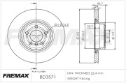 BD-3571 Brzdový kotouč Premium Black High Carbon + FREMAX