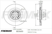 BD-3650 Brzdový kotouč Premium Black High Carbon + FREMAX