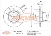 BD-4215 Brzdový kotouč Premium Black High Carbon + FREMAX