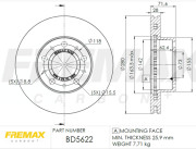 BD-5622 Brzdový kotouč Premium Black High Carbon + FREMAX