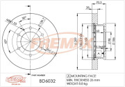 BD-6032 Brzdový kotouč Premium Black High Carbon + FREMAX