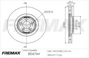 BD-6764 Brzdový kotouč Premium Black High Carbon + FREMAX