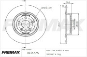 BD-6775 Brzdový kotouč Premium Black High Carbon + FREMAX