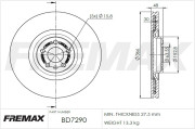 BD-7290 Brzdový kotouč Premium Black High Carbon + FREMAX