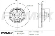 BD-7344 Brzdový kotouč Premium Black High Carbon + FREMAX