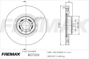 BD-7353 Brzdový kotouč Premium Black High Carbon + FREMAX