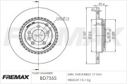 BD-7355 Brzdový kotouč Premium Black High Carbon + FREMAX