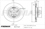 BD-7369 Brzdový kotouč Premium Black High Carbon + FREMAX