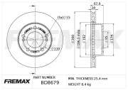 BD-8679 Brzdový kotouč Premium Black High Carbon + FREMAX