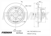 BD-9064 Brzdový kotouč Premium Black High Carbon + FREMAX