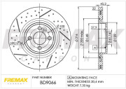 BD-9066 Brzdový kotouč Premium Black High Carbon + FREMAX