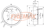 BD-9615 Brzdový buben Premium Black High Carbon + FREMAX