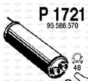 P1721 Střední tlumič výfuku FENNO