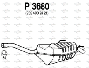 P3680 Zadní tlumič výfuku FENNO