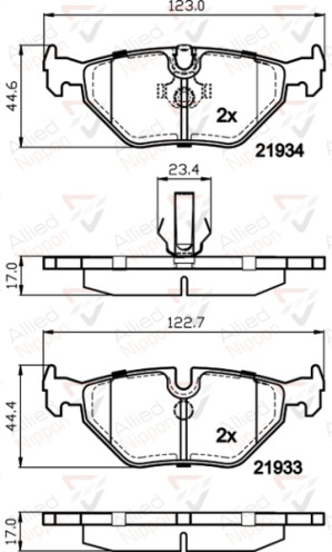 ADB01024 Sada brzdových destiček, kotoučová brzda ANL Braking COMLINE