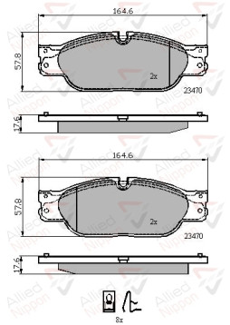 ADB01704 Sada brzdových destiček, kotoučová brzda ANL Braking COMLINE