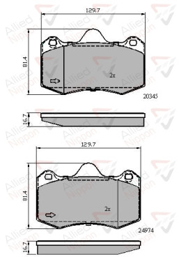 ADB02107 Sada brzdových destiček, kotoučová brzda ANL Braking COMLINE