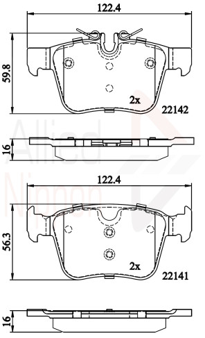 ADB02255 Sada brzdových destiček, kotoučová brzda ANL Braking COMLINE