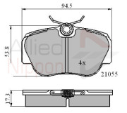 ADB0328 Sada brzdových destiček, kotoučová brzda ANL Braking COMLINE