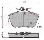 ADB0503 Sada brzdových destiček, kotoučová brzda ANL Braking COMLINE