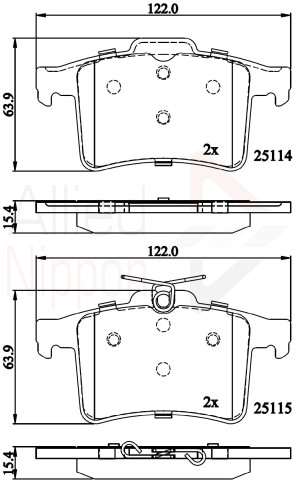 ADB06095 Sada brzdových destiček, kotoučová brzda ANL Braking COMLINE