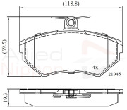 ADB0736 Sada brzdových destiček, kotoučová brzda ANL Braking COMLINE