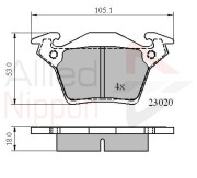 ADB0888 Sada brzdových destiček, kotoučová brzda ANL Braking COMLINE