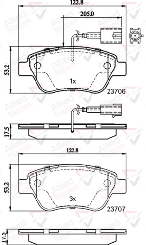 ADB11037 Sada brzdových destiček, kotoučová brzda ANL Braking COMLINE