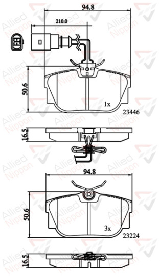 ADB11151 Sada brzdových destiček, kotoučová brzda ANL Braking COMLINE