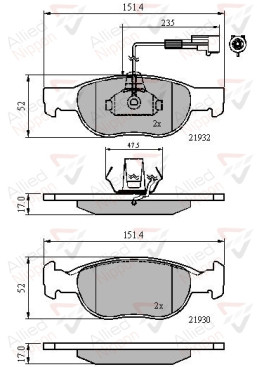 ADB11171 Sada brzdových destiček, kotoučová brzda ANL Braking COMLINE