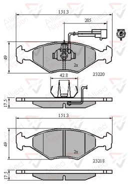 ADB11295 Sada brzdových destiček, kotoučová brzda ANL Braking COMLINE