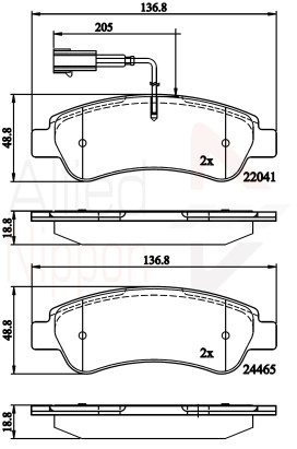 ADB11604 Sada brzdových destiček, kotoučová brzda ANL Braking COMLINE